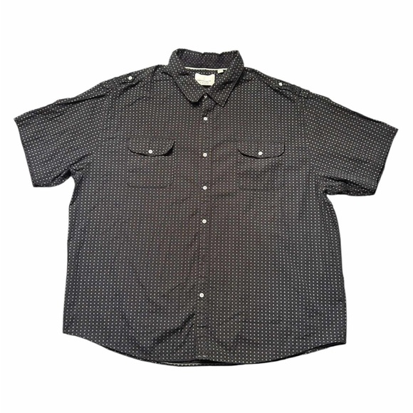 Paper Denim & Cloth Men’s 4X Black Cotton Short Sleeve Button Up Shirt - Picture 1 of 11